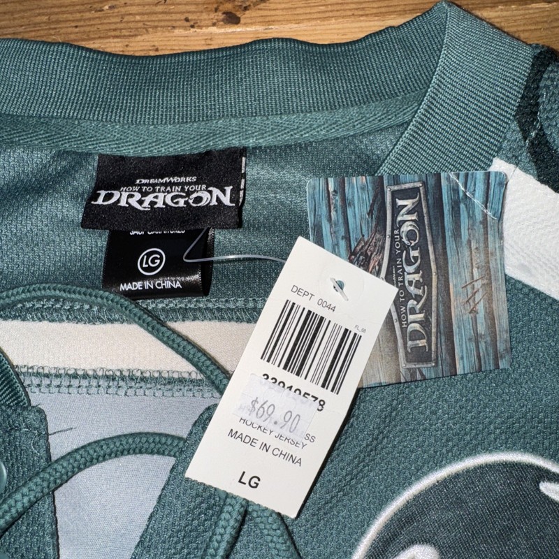 How To Train Your Dragon Toothless Hockey Jersey Shirt MEN’s LARGE BoxLunch NWT gallery