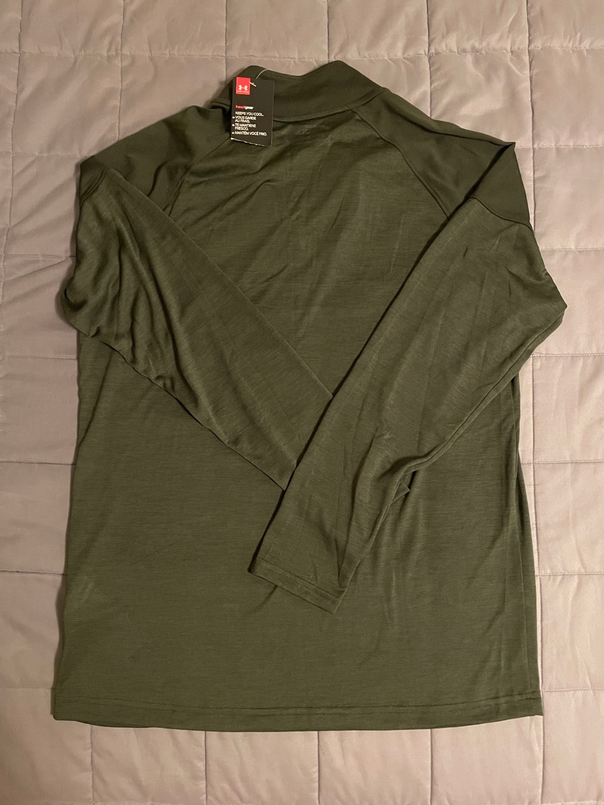 Men's Adult Medium Green Under Armour Longsleeve Quarter Zip Top gallery