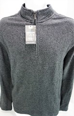 Large Van Heusen Never Tuck Black Otto Pull Over 1/4 Zip