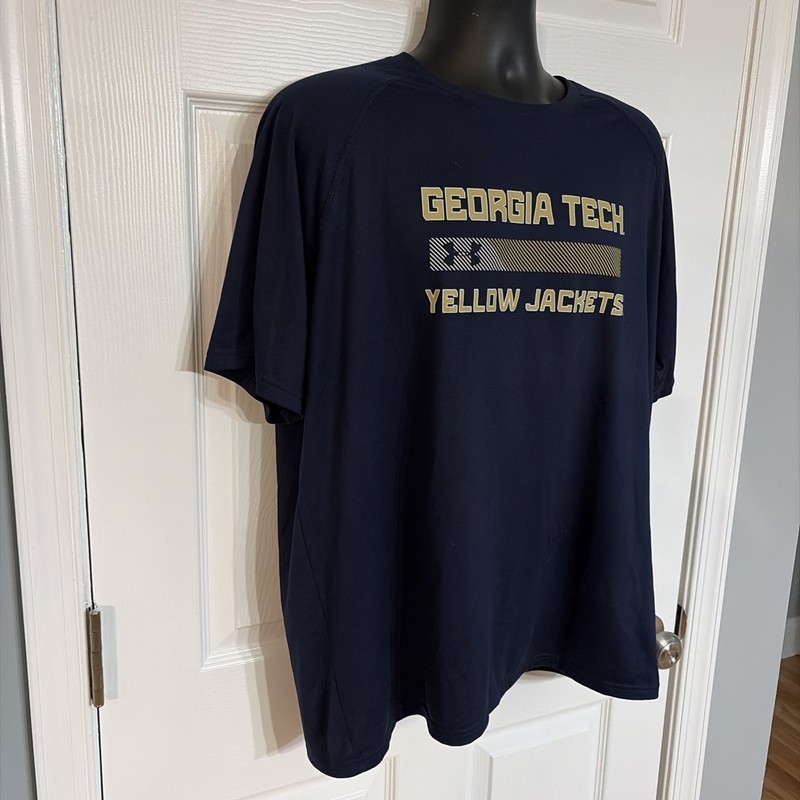 Under Armour Georgia Tech Yellow Jackets HeatGear Shirt Men’s XL Blue Tee gallery