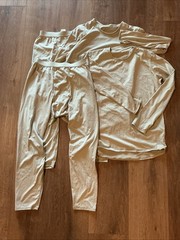 2 US Army ECWCS Polartec Base Layer Set Men Small R Tan Gen III Cold Weather