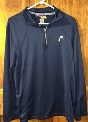 Head 1/4 zip athletics training pullover shirt men M Black polyester spandex
