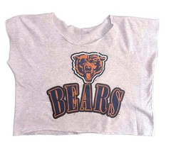 Vintage Bears Heathered Gray Sweatshirt Crop Top w/ Cut-off sleeves Size Medium
