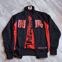 Adidas Originals DARK Horse COMICS Reversible Track Jacket Black Red Kanji XS