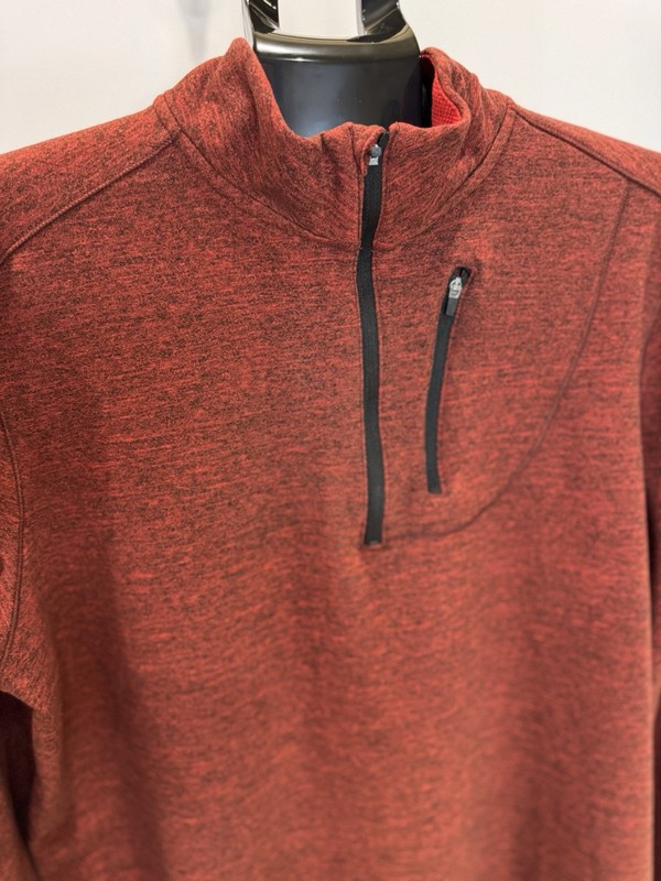 Men’s Pullover Swiss Tech Quarter Zip XL Red Long Sleeve Lined gallery