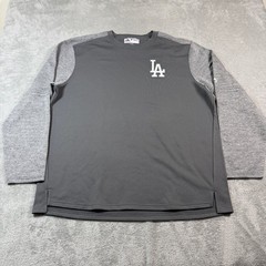 Los Angeles Dodgers Sweatshirt Mens Large Gray Majestic Thermabase Pullover MLB