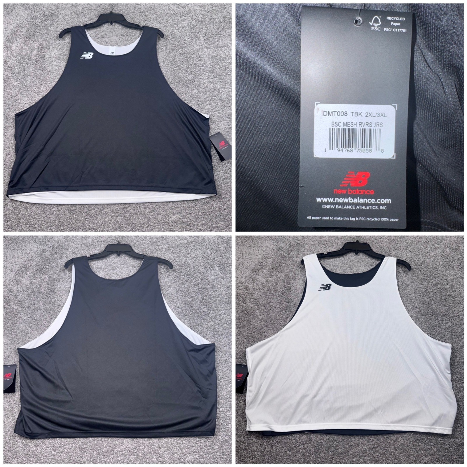 New Balance Reversible Pennie Jersey ADULT Black White 2XL/3XL NEW gallery