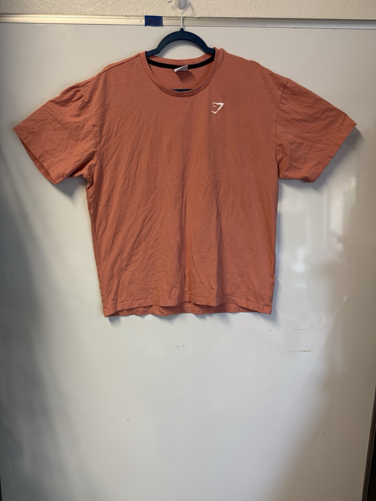 Gymshark Shirt Mens L Large Oversized Drop Shoulder Graphic Tee Pink Workout Fit gallery