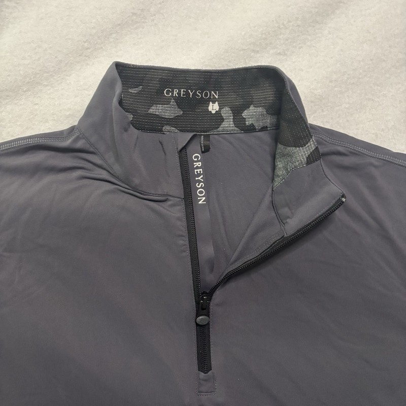 Greyson Tate Pullover Men's L Dark Gray Mockneck 1/4 Zip Up Quick Drying Stretch gallery
