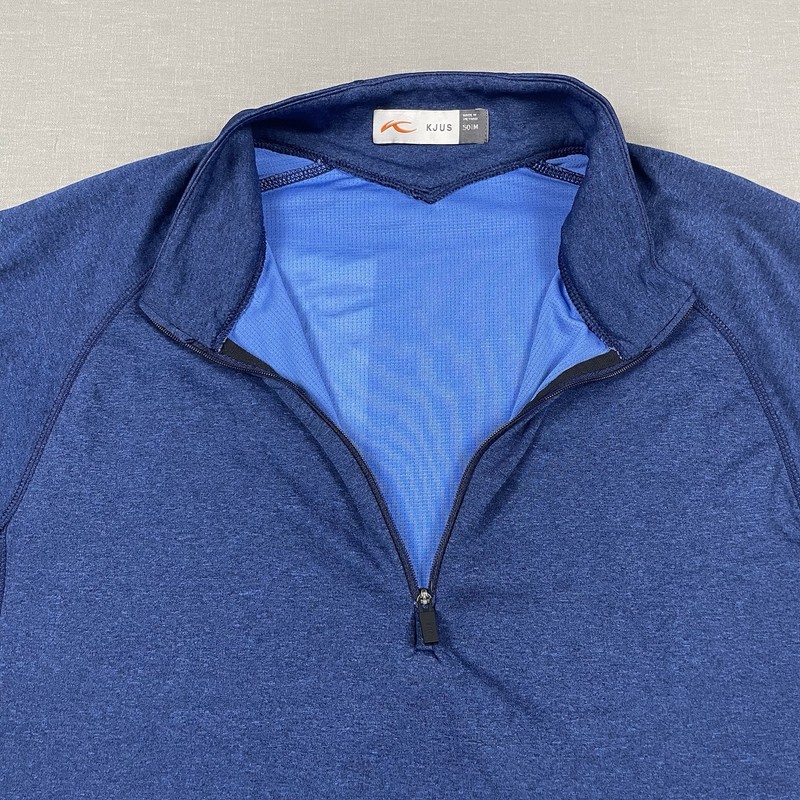 KJUS Mens 1/2 Zip Pullover Size Medium 50 Blue Keano Long Sleeve Midlayer Active gallery
