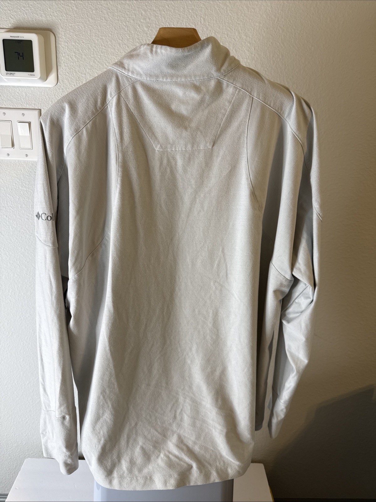 Columbia Golf Men’s Quarter Zip Long Sleeve Pullover Light Gray Size L gallery