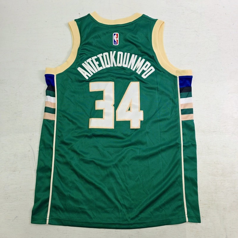 Nike Swingman Milwaukee Bucks Jersey Antetokounmpo #34 NBA Basketball Youth Sz L gallery