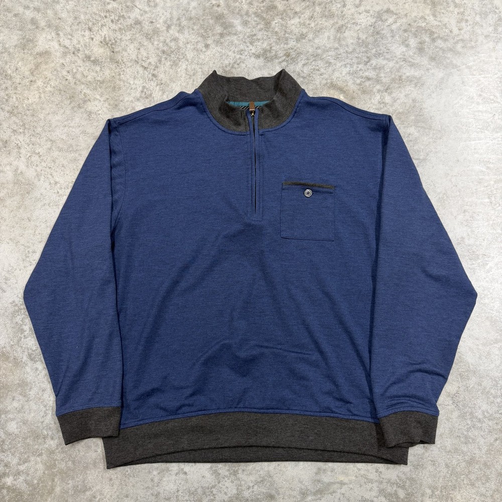 Pebble Beach Pullover Mens XL Blue Performance 1/4 Zip Long Sleeve Golf Top