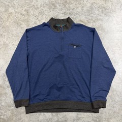 Pebble Beach Pullover Mens XL Blue Performance 1/4 Zip Long Sleeve Golf Top
