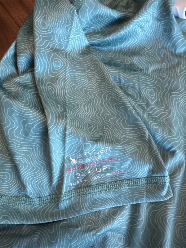 Spyder Shirt Mens SZ M Green Swim Rash Guard Shirt UPF 30 Surf Hiking gallery