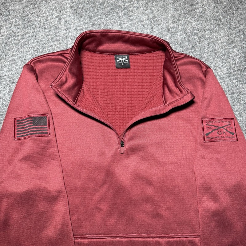 Grunt Style Quarter Zip Sweat Wicking Long Sleeve Waffle Top Men Size Large gallery