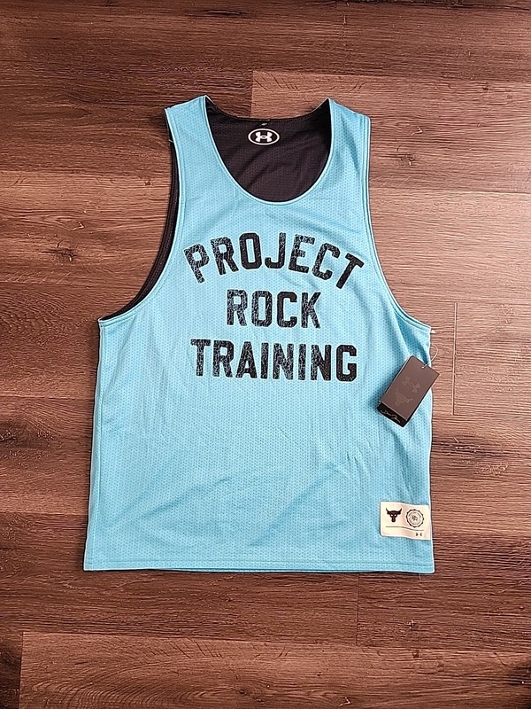 Medium UA Men's Project Rock Reversible Mesh Tank Sleeveless Workout Jersey gallery
