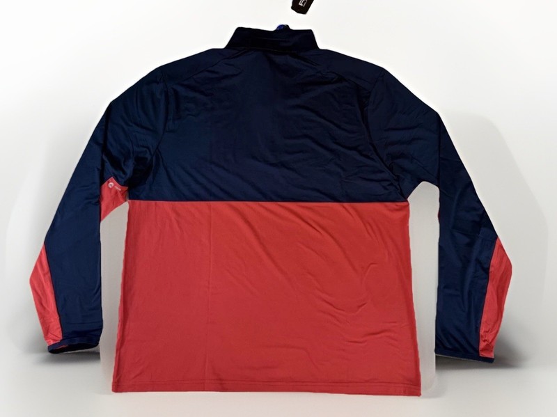 NWT RLX Ralph Lauren Performance Wicking Pullover Men’s XL Navy Red 1/4 Zip gallery