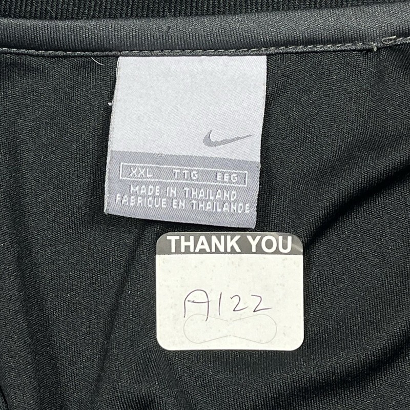 Nike Shirt Mens 2XL Black Gray Raglan Striped Athletic Training Swoosh Top gallery