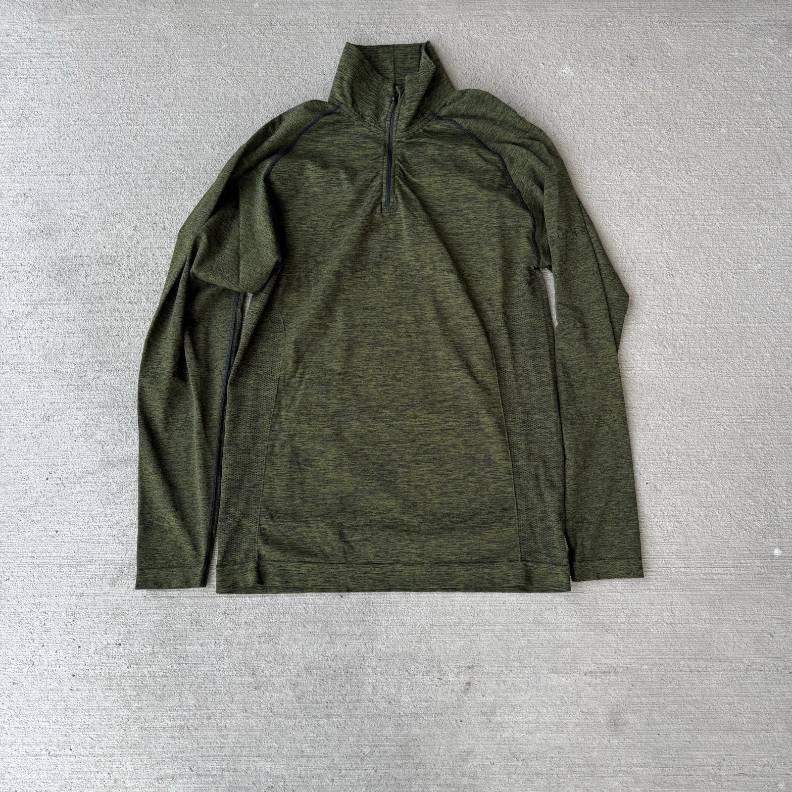Alphalete Green 1/4 Zip Fitted Compression Shirt Men's L gallery
