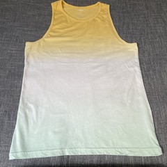 Men’s Sonoma Yellow/White/Green Tank Top Beach Vibes Size S