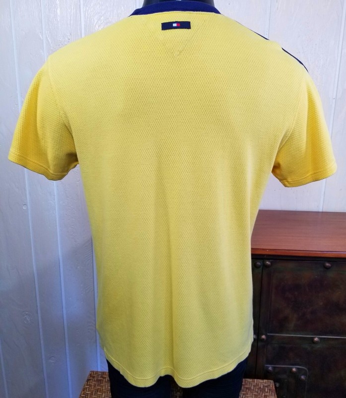 Tommy JEANS Hilfiger Yellow Flag Logo S/S Shirt Top Men's Sz M gallery