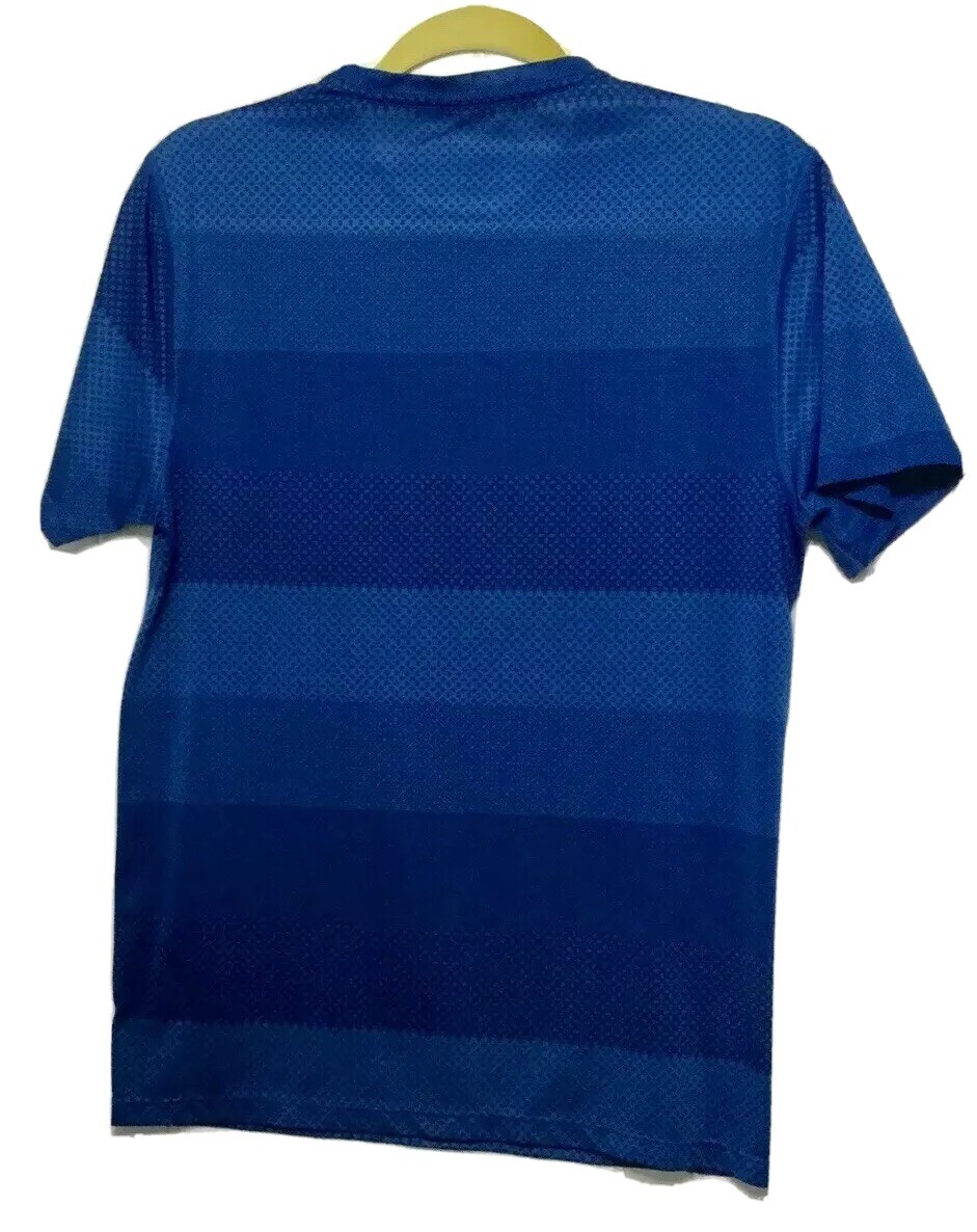 HIND Hydra Men’s Small Running Activewear Top Blue Striped Print 100% Polyester gallery