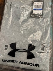 Under Armour Men’s Heather Grey Logo Short-Sleeve T-Shirt XL NEW FREE SHIP!!