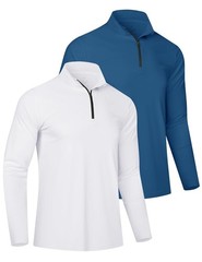 Men’s 1/4 Zip Long Sleeve UPF 50+ Quick Dry UV Protection Sun Shirts for Men