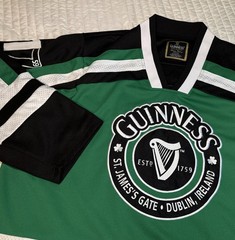 Guinness Ireland Mens XXXL Green Black 1759 Sewn Stitched Dublin Hockey Jersey