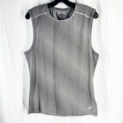 ASICS Mens Dark Gray Reflective Quickdry Training Sleeveless Top
