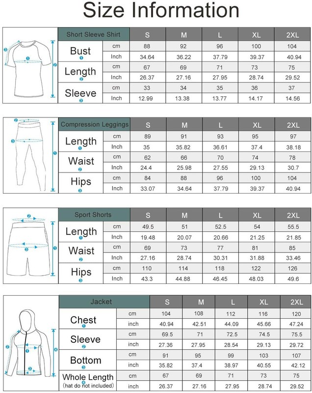 Mens 4pcs Men's Compression Sets Pants Short Sleeve Sleeve Shirt Jacket Shirt gallery