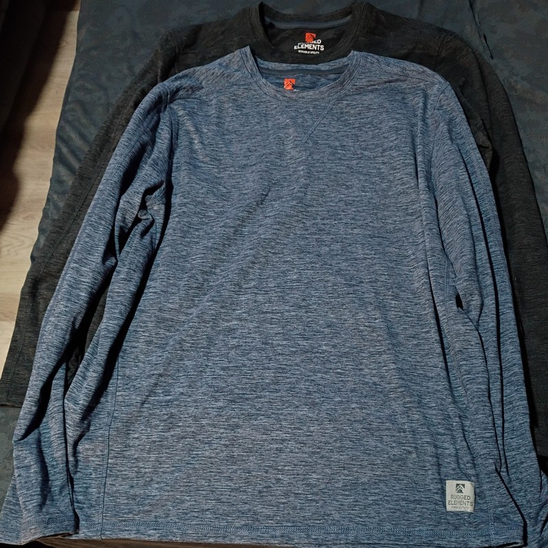 Rugged Elements Durable Utility 2-Pack Long Sleeve Crew Neck Shirts Men's M gallery