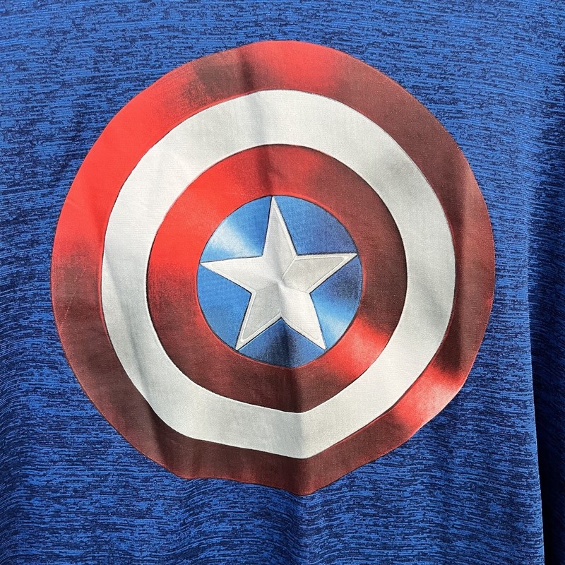 Captain America Long Sleeve TShirt Adult Large Blue Pullover Cartoon Marvel gallery