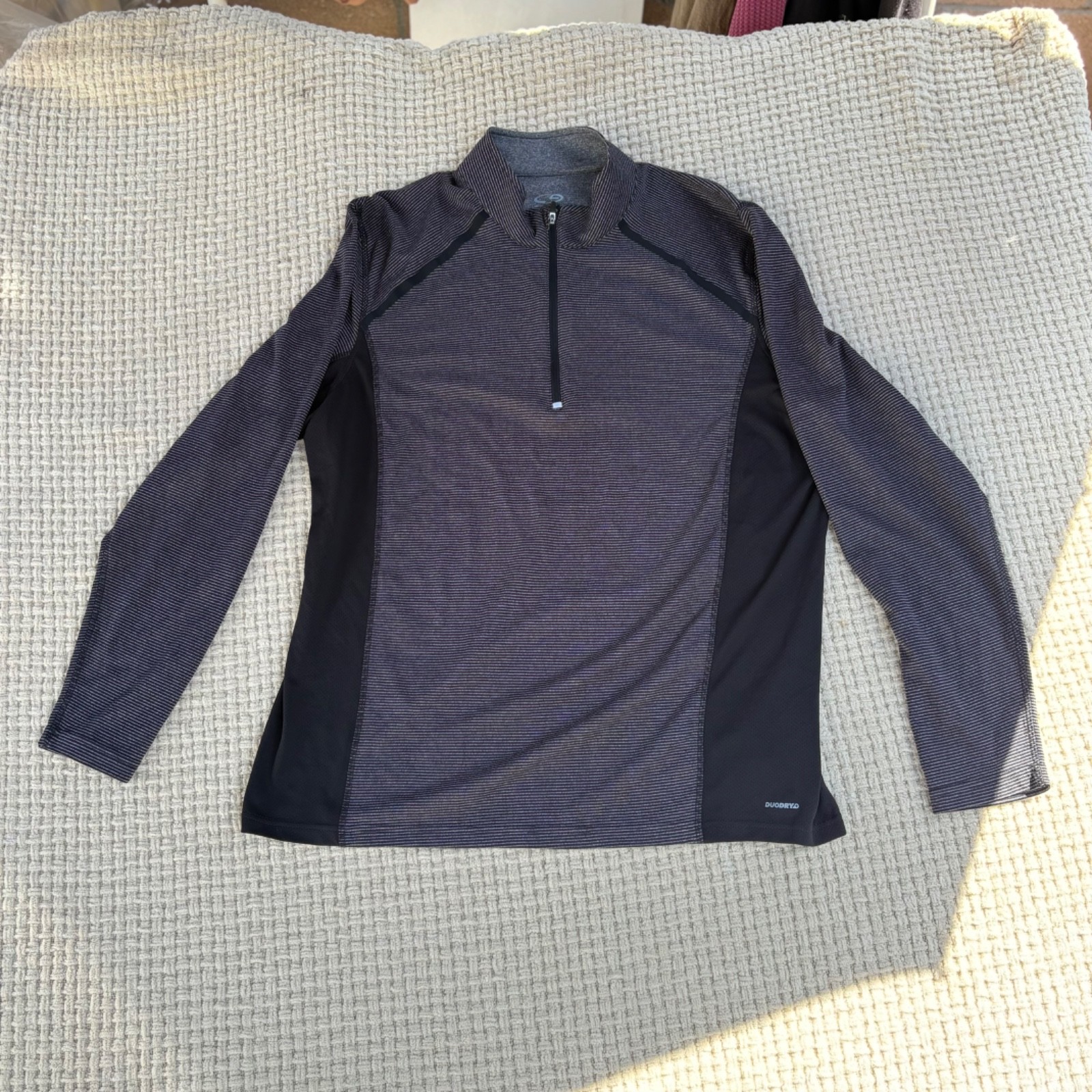 Champion Men's Dark Gray Quarter Zip Long Sleeve Athletic Pullover Shirt Size L gallery