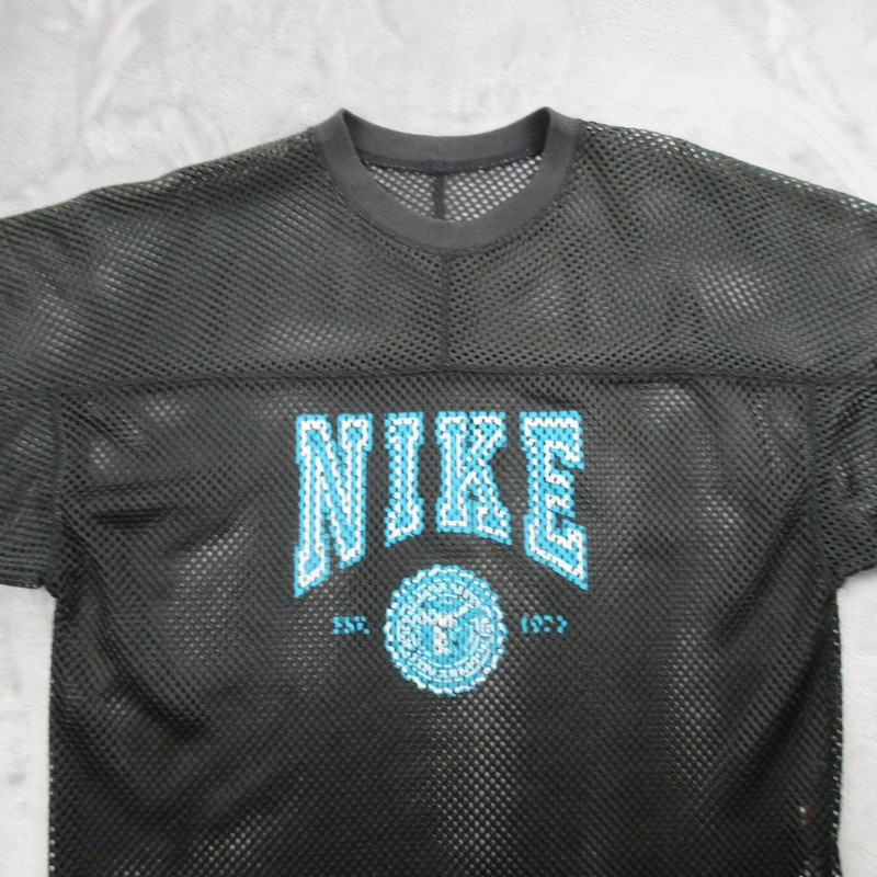 Vintage Nike Shirt Mens Large Black Mesh Football Jersey Graphic Top Breathable gallery