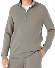 Member’s Mark Men’s Large Mock Neck Soft Taupe Sandwash Quarter Zip Pullover NWT