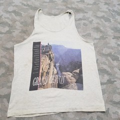 Vintage Grand Canyon Tank Shirt Mens Large Gray Destination Single Stitch