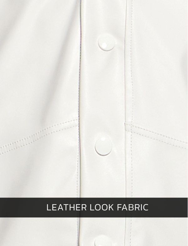 Modus Vivendi Leather-Look Sleeveless Tank Top With Press Stud White 20532 B100 gallery