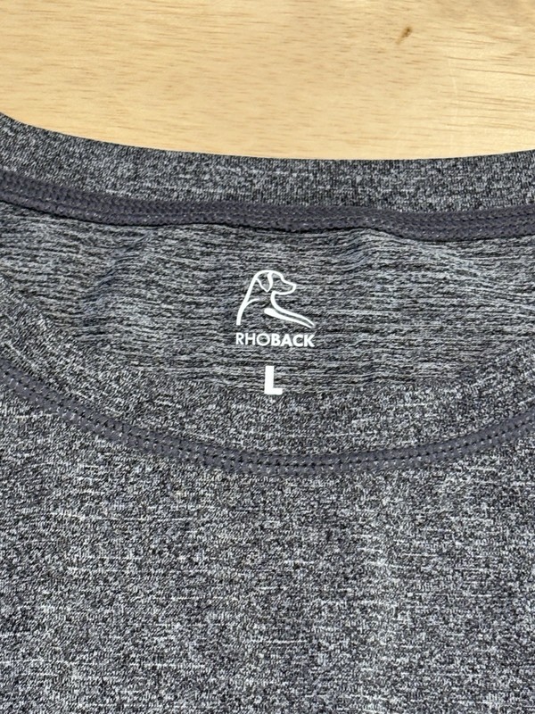 Rhoback T-Shirt Mens Large Gray Performance Short Sleeve Active gallery