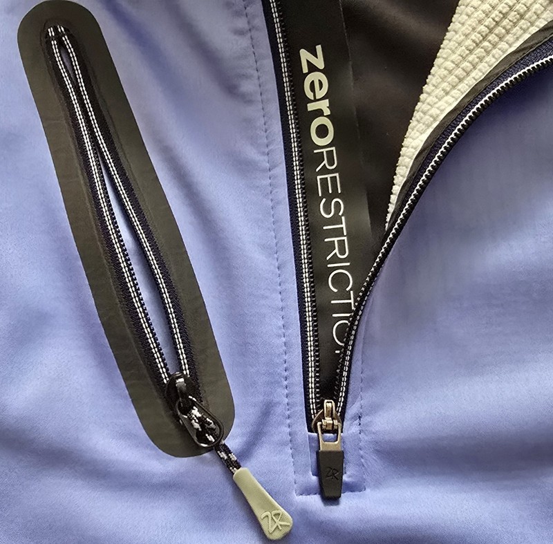 Zero Restriction Tour Series 1/4 Zip Golf Performance Jacket Mens Large Blue EUC gallery