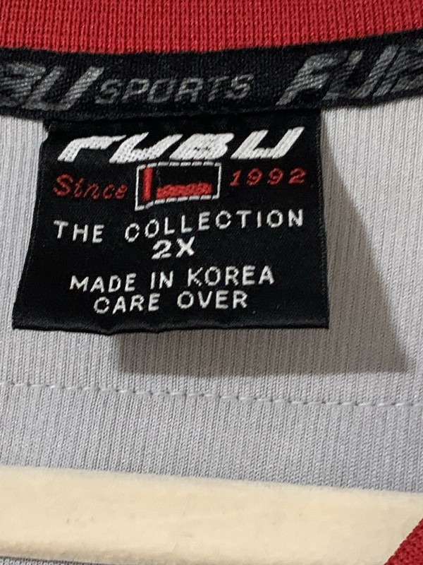 Vintage FUBU Jersey Mens 2X Sports 05 Champions Streetwear Patch Red Blue 90s gallery