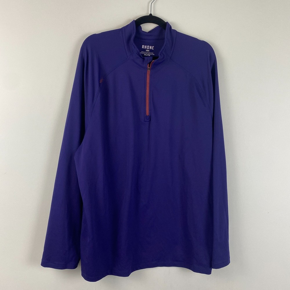 Rhone Session 1/4 Zip Pullover Mens XXL Purple Lightweight Performance Stretch