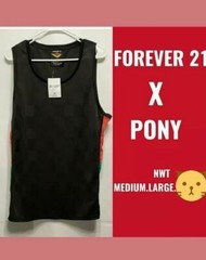 NWT FOREVER 21 X PONY MEN’S CHECKERED PATTERN TANK TOP~REG M, L~USA SELLER