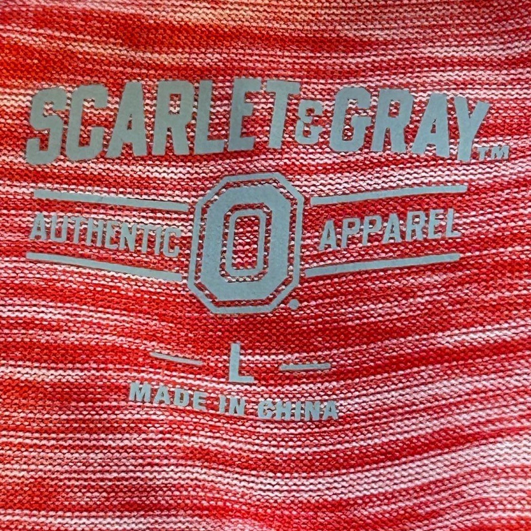 Ohio State Buckeyes Men's Size Large Scarlet Gray Quarter Zip Pullover Shirt Top gallery