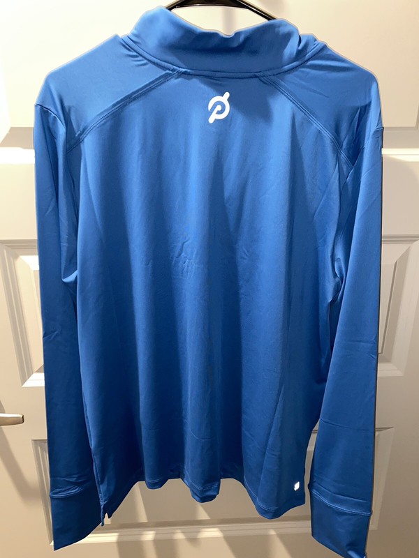 New Peloton “Warm Up” ¼-Zip Performance Pullover Top, NWT Mens XL Blue $78 gallery