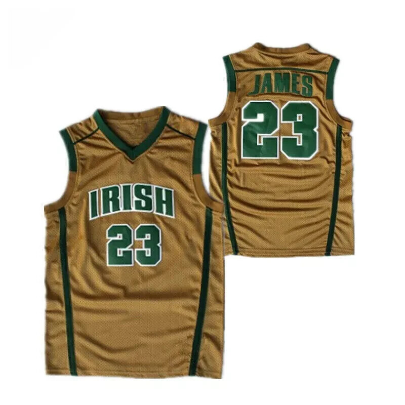 Throwback L James #23 High School Basketball Jerseys Men Stitched Name Number gallery
