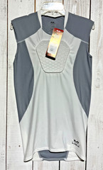 McDavid Hexpad Shirt Mens Size Small Hex Sternum Bodyshirt White Grey Baseball