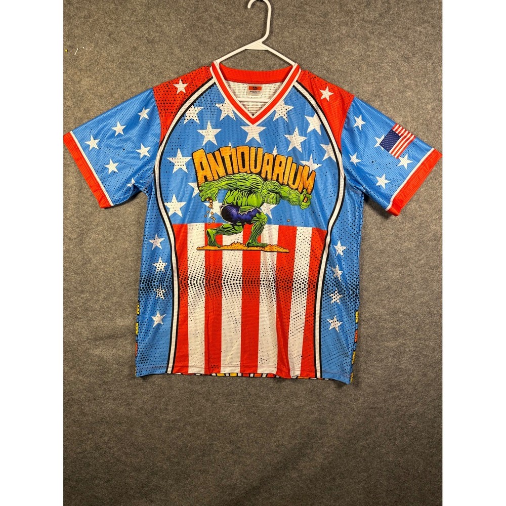 Antiquarium Hulk Slaughter 12 Jersey Mens AXL Patriotic Stars Stripes Mesh Shirt