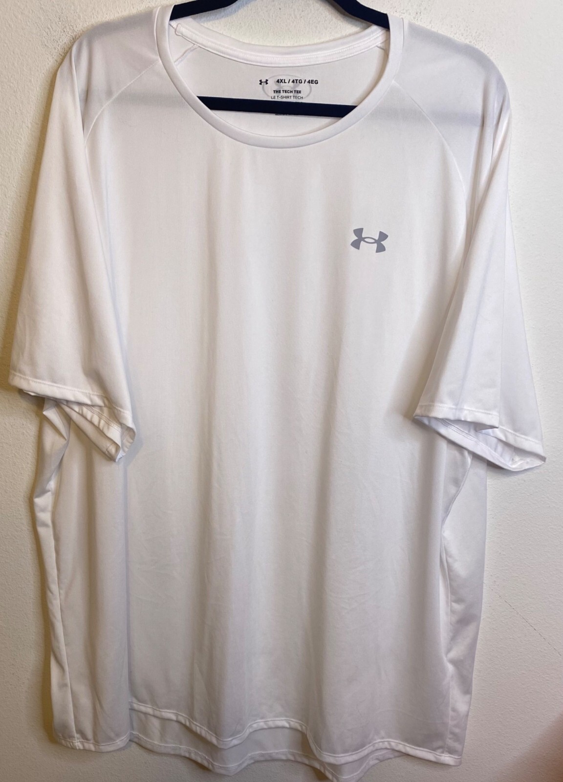 Under Armor Men's Short Sleeve T-shirt Big Tall White 4X Loose Fit Lightweight gallery